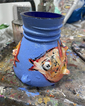 May 24: Sidebar: Blue Orange Fish Vase